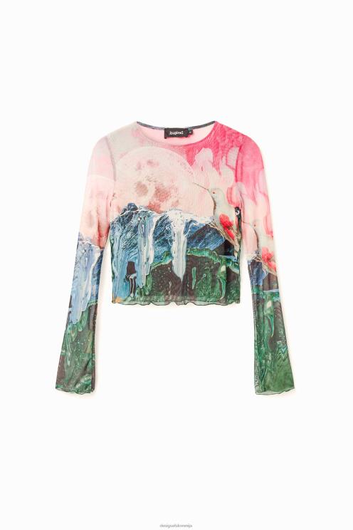 oblačila NFXLT528 ženske Desigual kratka tanka fantazijska majica