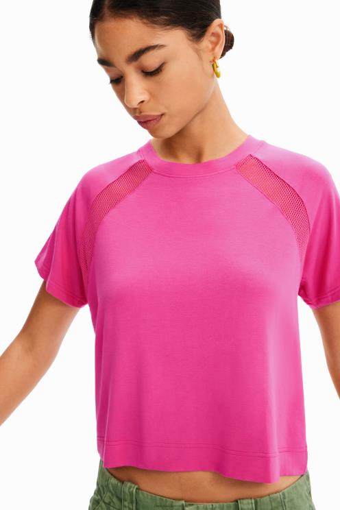 oblačila NFXLT664 ženske Desigual kratka mrežasta športna majica