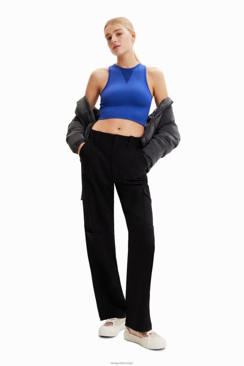 oblačila NFXLT673 ženske Desigual kratek raztegljiv športni top