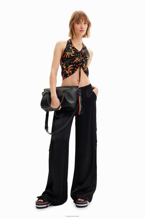 oblačila NFXLT683 ženske Desigual kratek nabran top