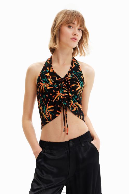 oblačila NFXLT683 ženske Desigual kratek nabran top