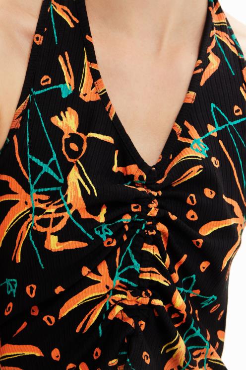 oblačila NFXLT683 ženske Desigual kratek nabran top