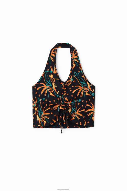 oblačila NFXLT683 ženske Desigual kratek nabran top