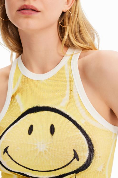 oblačila NFXLT748 ženske Desigual smiley tanka rebrasta majica