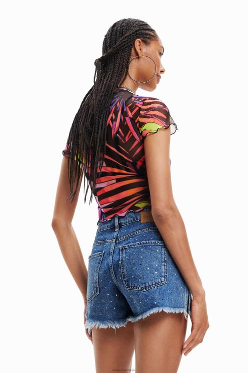oblačila NFXLT751 ženske Desigual kratka majica s tropskim tilom