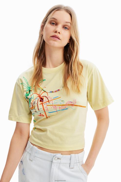 oblačila NFXLT776 ženske Desigual majica z ilustracijo ogrlice