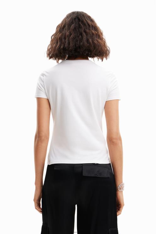 oblačila NFXLT803 ženske Desigual majica s kratkimi rokavi s kamenčki