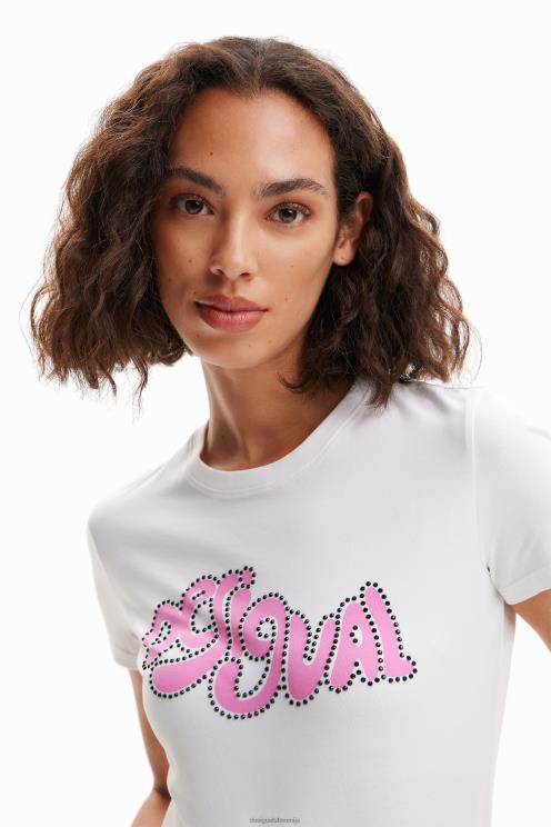 oblačila NFXLT803 ženske Desigual majica s kratkimi rokavi s kamenčki