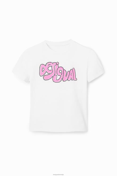 oblačila NFXLT803 ženske Desigual majica s kratkimi rokavi s kamenčki