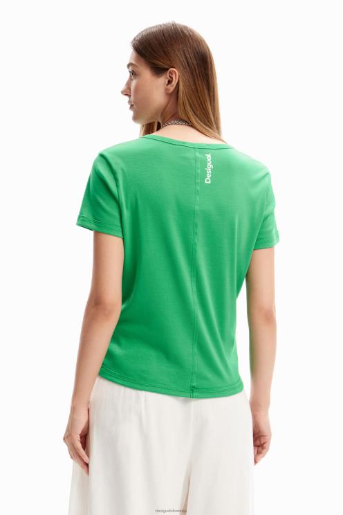 oblačila NFXLT854 ženske Desigual kolažna sporočilna majica