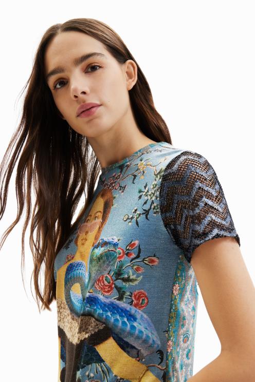 oblačila NFXLT858 ženske Desigual pletena kolažna majica