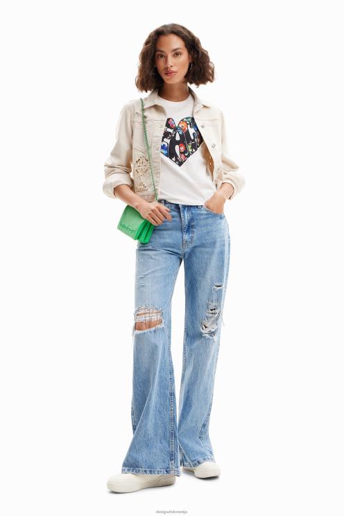 oblačila NFXLT925 ženske Desigual majica s srcem miru