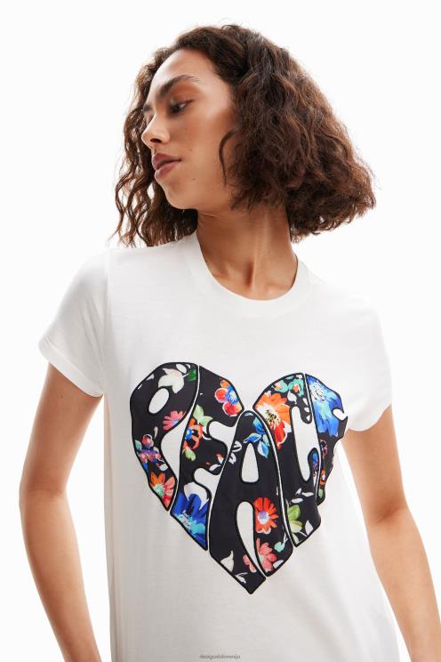 oblačila NFXLT925 ženske Desigual majica s srcem miru