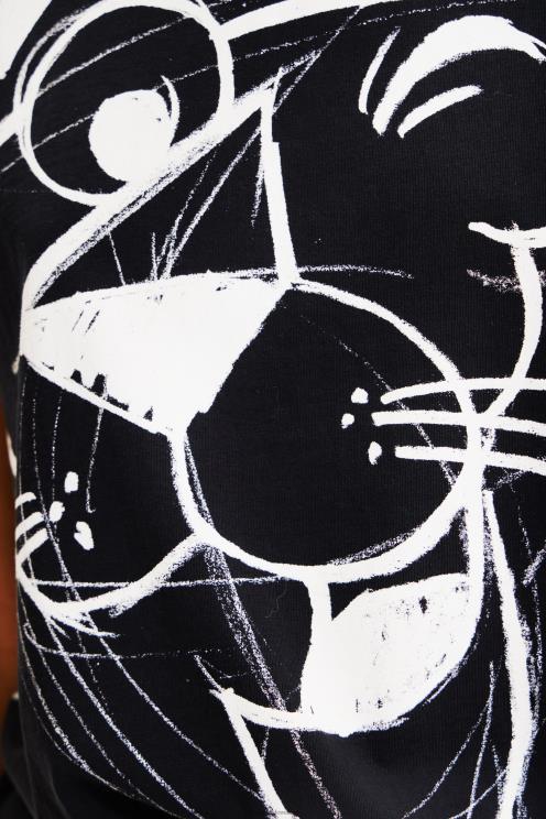 oblačila NFXLT935 ženske Desigual roza panter kontrastna majica