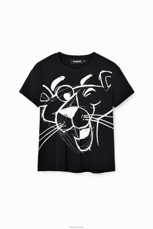 oblačila NFXLT935 ženske Desigual roza panter kontrastna majica