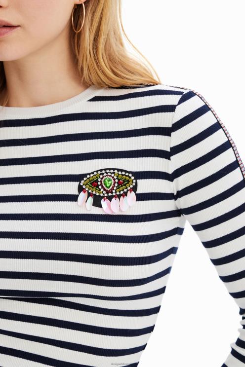 oblačila NFXLT947 ženske Desigual črtasta majica