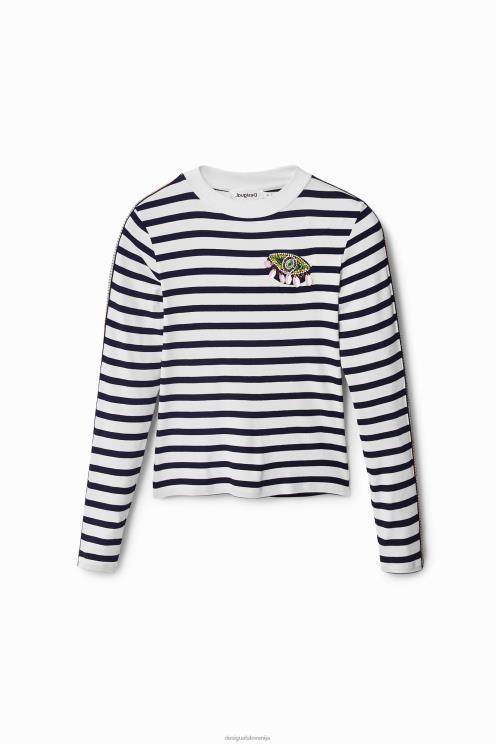 oblačila NFXLT947 ženske Desigual črtasta majica