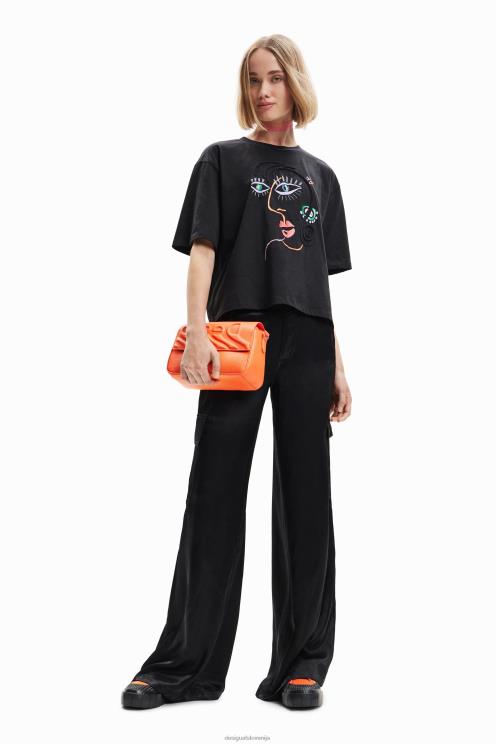 oblačila NFXLT950 ženske Desigual obrazna majica s kratkimi rokavi