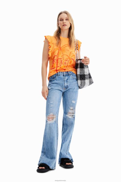 oblačila NFXLT967 ženske Desigual majica s kratkimi rokavi z ilustracijami