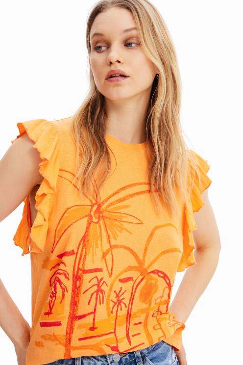 oblačila NFXLT967 ženske Desigual majica s kratkimi rokavi z ilustracijami