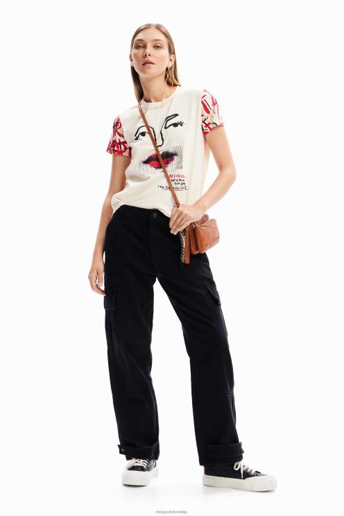 oblačila NFXLT991 ženske Desigual majica z umetniškim obrazom