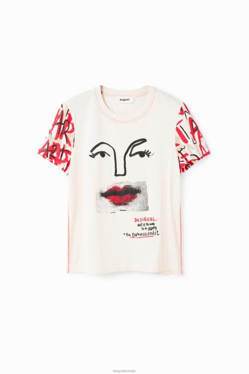 oblačila NFXLT991 ženske Desigual majica z umetniškim obrazom