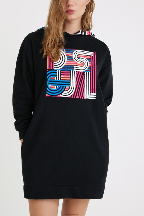 oblačila NFXLT1038 ženske Desigual kratka plišasta obleka s kapuco