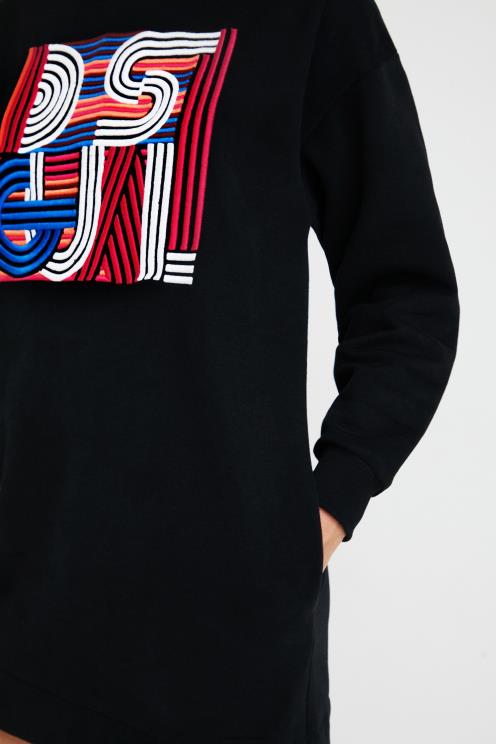 oblačila NFXLT1038 ženske Desigual kratka plišasta obleka s kapuco