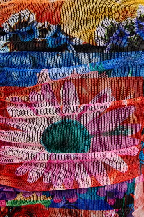 oblačila NFXLT1063 ženske Desigual obleka s cvetličnimi naborki