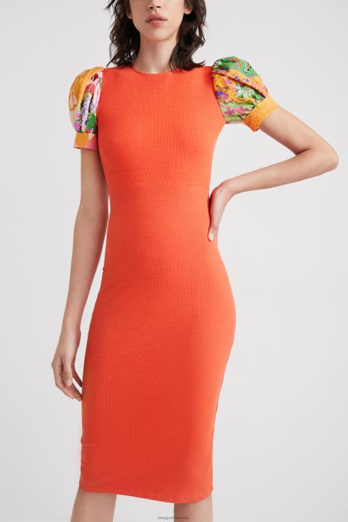 oblačila NFXLT1073 ženske Desigual midi obleka z izrezom na hrbtu