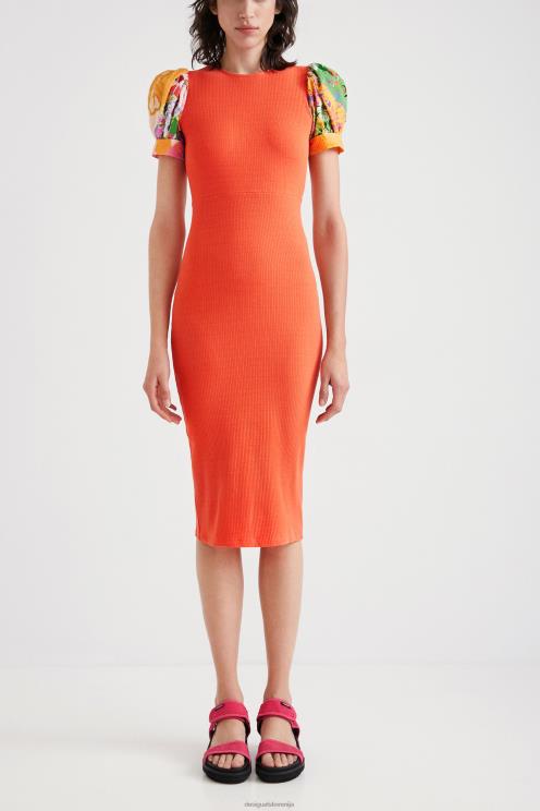 oblačila NFXLT1073 ženske Desigual midi obleka z izrezom na hrbtu