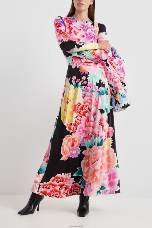 oblačila NFXLT1089 ženske Desigual dolga cvetlična obleka