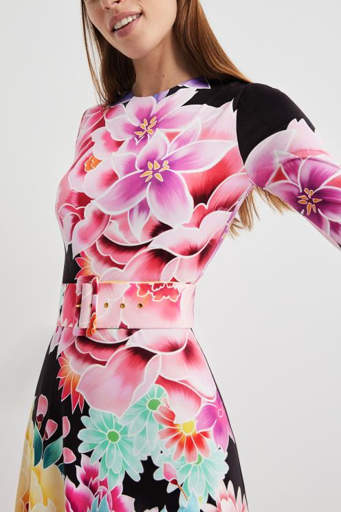 oblačila NFXLT1089 ženske Desigual dolga cvetlična obleka