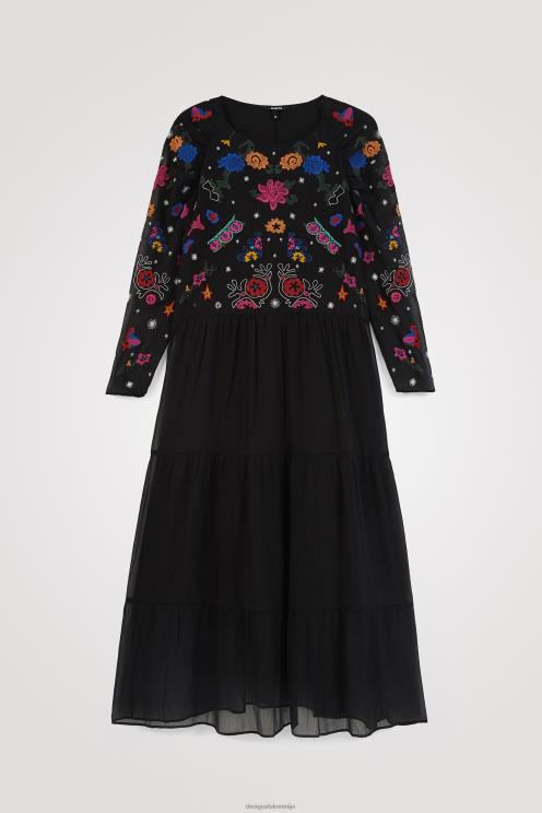 oblačila NFXLT1094 ženske Desigual midi obleka iz tila