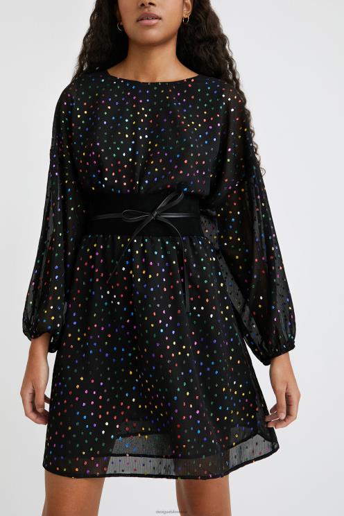 oblačila NFXLT1102 ženske Desigual kratka obleka iz tila