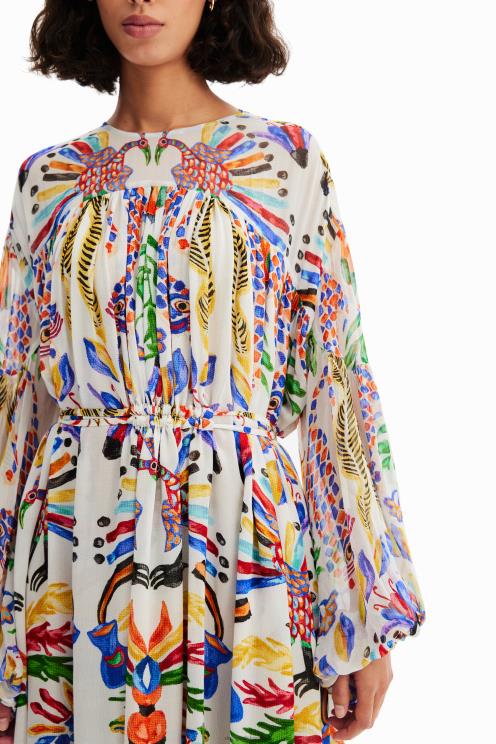 oblačila NFXLT110 ženske Desigual maxi tunika obleka stella jean