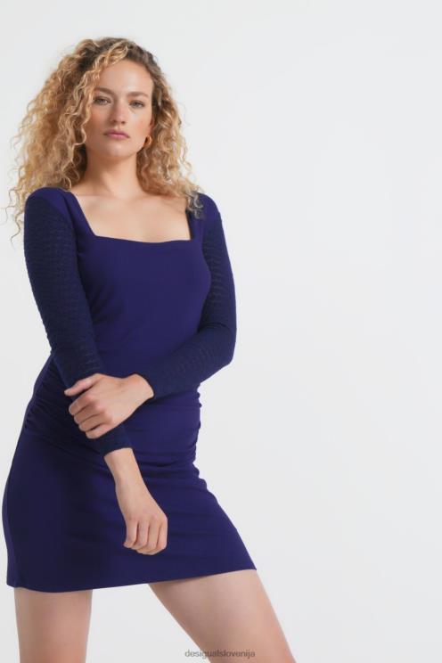 oblačila NFXLT1115 ženske Desigual mornarska pletena obleka