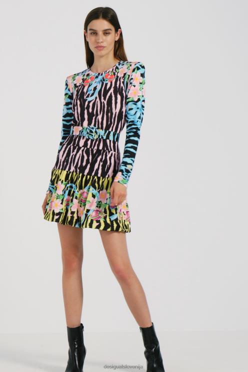 oblačila NFXLT1126 ženske Desigual zebrasta ozka kratka obleka
