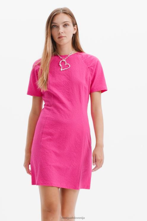 oblačila NFXLT112 ženske Desigual kratka teksturirana obleka