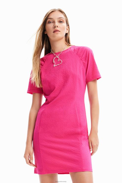 oblačila NFXLT112 ženske Desigual kratka teksturirana obleka