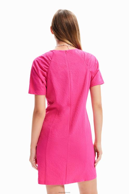 oblačila NFXLT112 ženske Desigual kratka teksturirana obleka