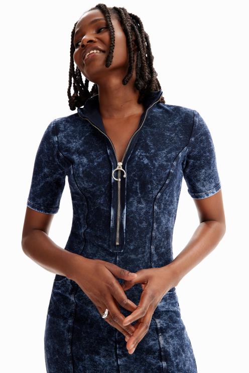 oblačila NFXLT1143 ženske Desigual midi obleka z zadrgo