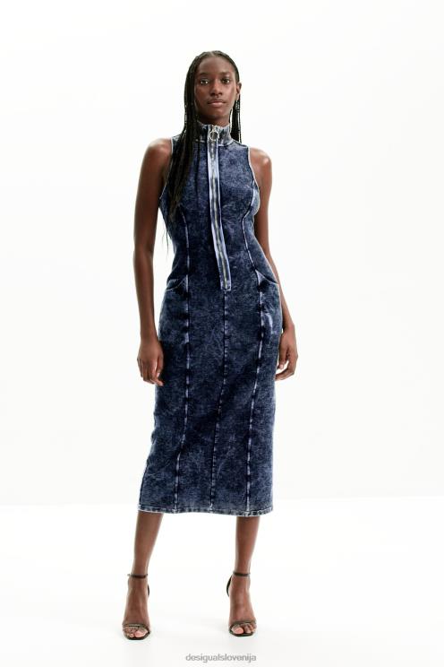 oblačila NFXLT1166 ženske Desigual midi obleka nathy peluso z zadrgo