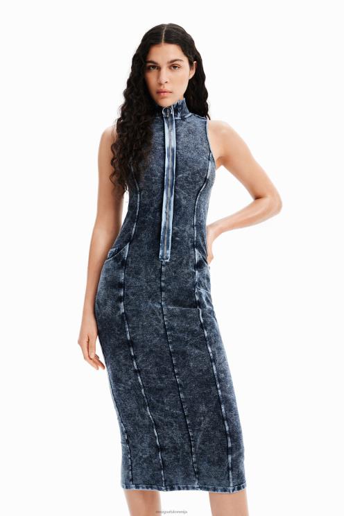 oblačila NFXLT1166 ženske Desigual midi obleka nathy peluso z zadrgo