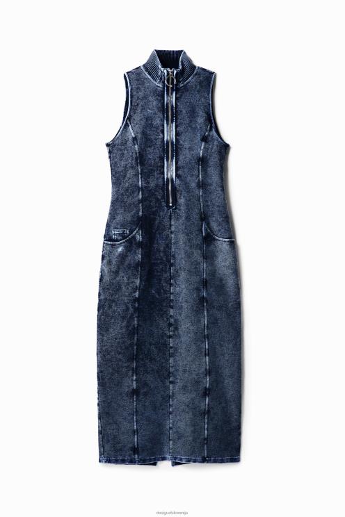 oblačila NFXLT1166 ženske Desigual midi obleka nathy peluso z zadrgo