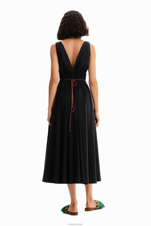 oblačila NFXLT126 ženske Desigual midi obleka s pasom stella jean