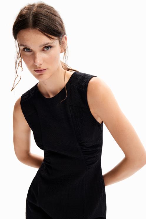 oblačila NFXLT154 ženske Desigual teksturirana mini obleka