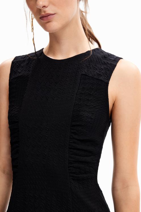 oblačila NFXLT154 ženske Desigual teksturirana mini obleka