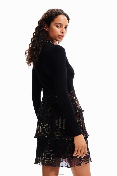 oblačila NFXLT16 ženske Desigual kratka plisirana obleka