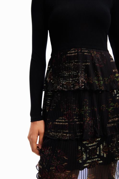 oblačila NFXLT16 ženske Desigual kratka plisirana obleka